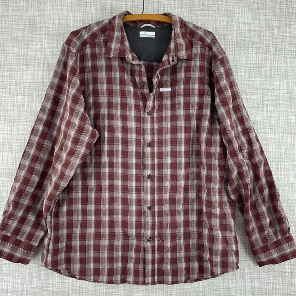 Columbia Other - Columbia Shirt Long Sleeve Button Down Mens XL red plaid 1038